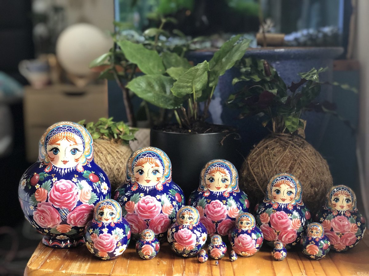 HELLO FRIENDS theyre done They have 6 layers of varnish bringing the total time to 23 hoursIm super happy with how they look Thanks for following this threadmatryoshka woodworking painting originalart