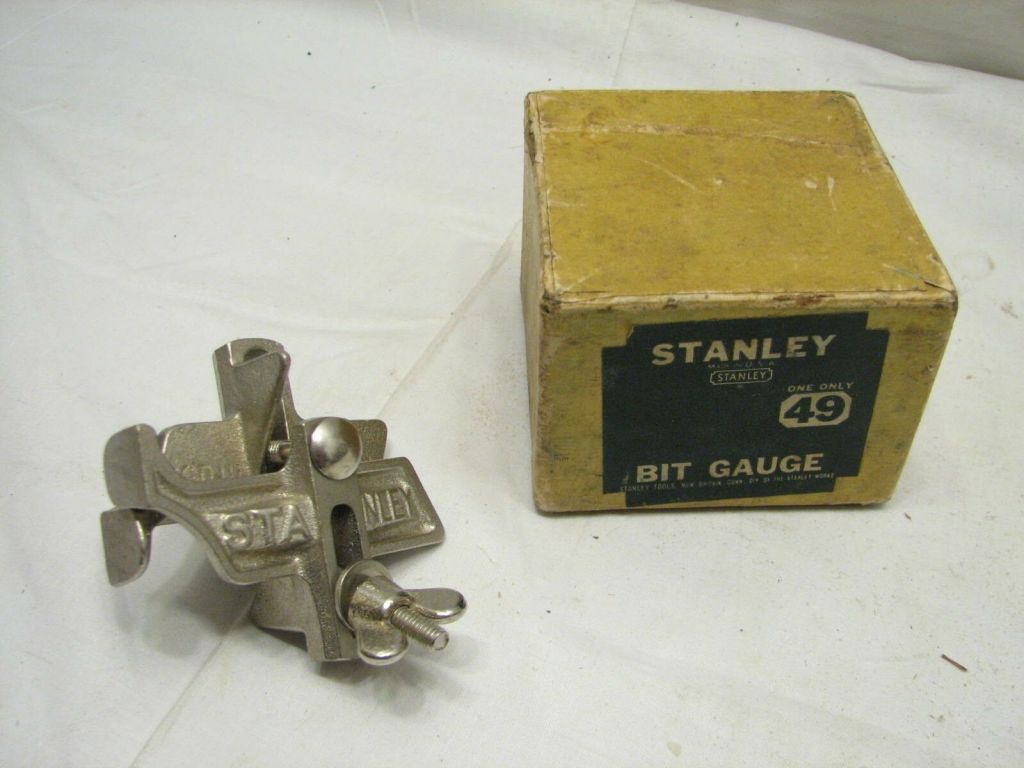 Stanley No. 49 Bit Gauge Wood Tool wBox Woodworking Drill DepthTool