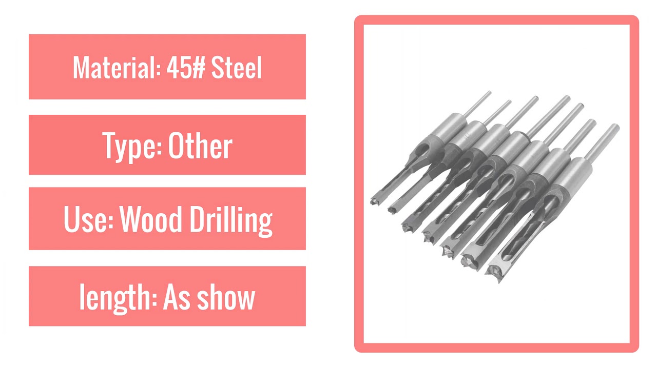 Best Square Hole Drill Bit Steel Mortising Drilling Woodworking Tools