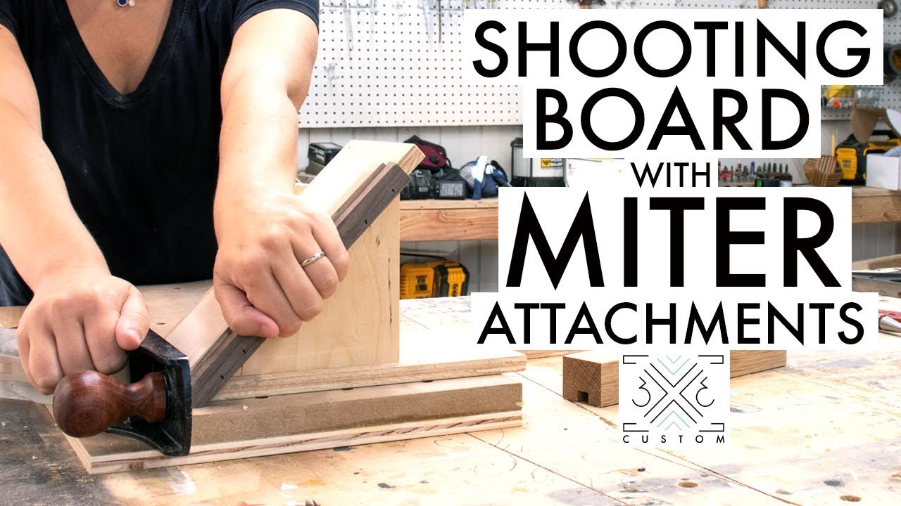 Shooting Board with Miter Attachments Woodworking Jig Handtools Easy Shop Project