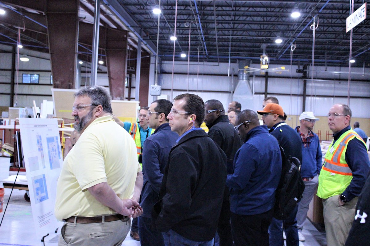 FBF to last week when we hosted attendees of LCICongress19 for a Gemba walk to share our Lean journey Special thanks go to and _Group for making this possible.antoncabinetry woodworking lci tour gemba 5s leanconstruction continuousimprovement