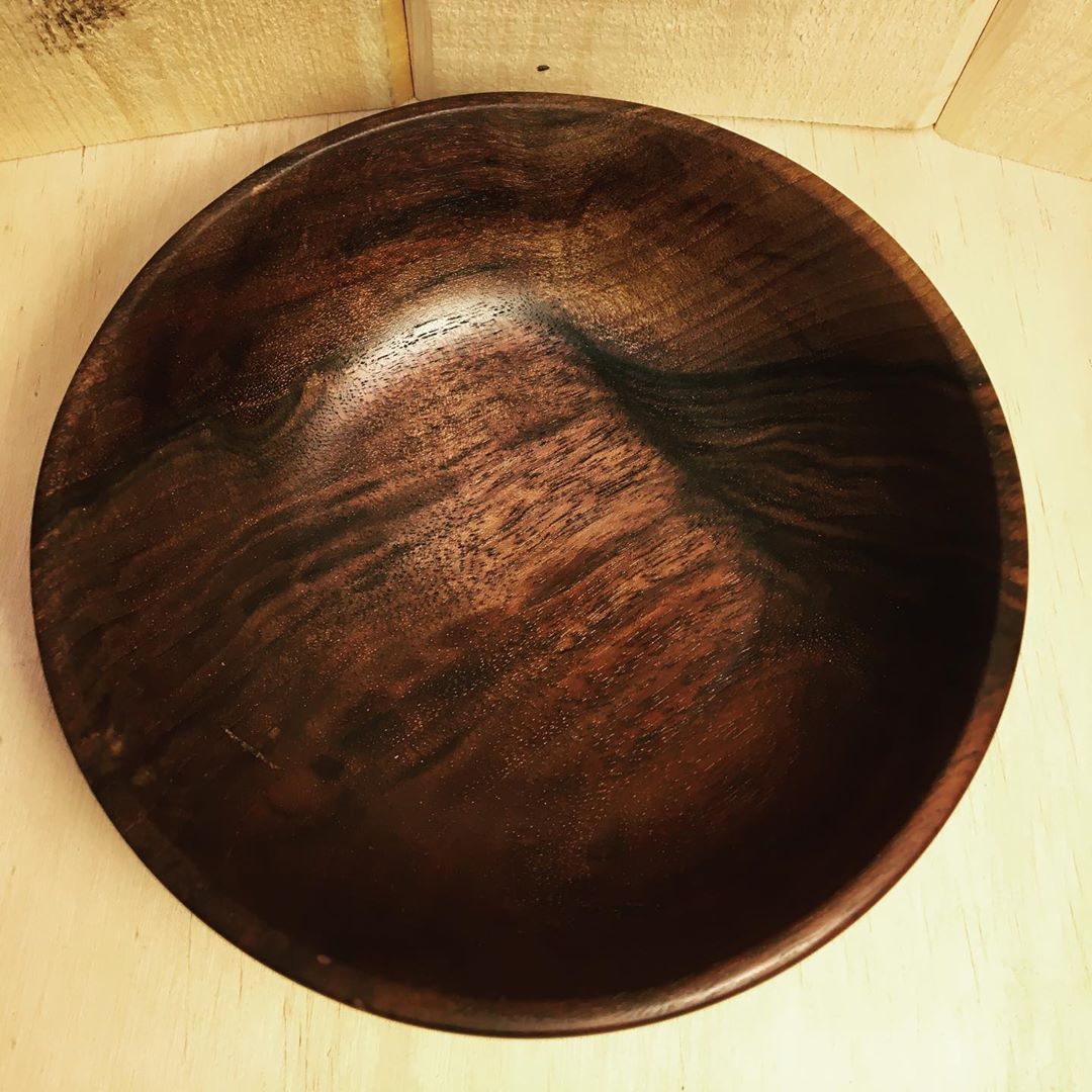 6 inch bowl made from black walnut and English walnut at the graft line smallwoodworkingbusiness h…