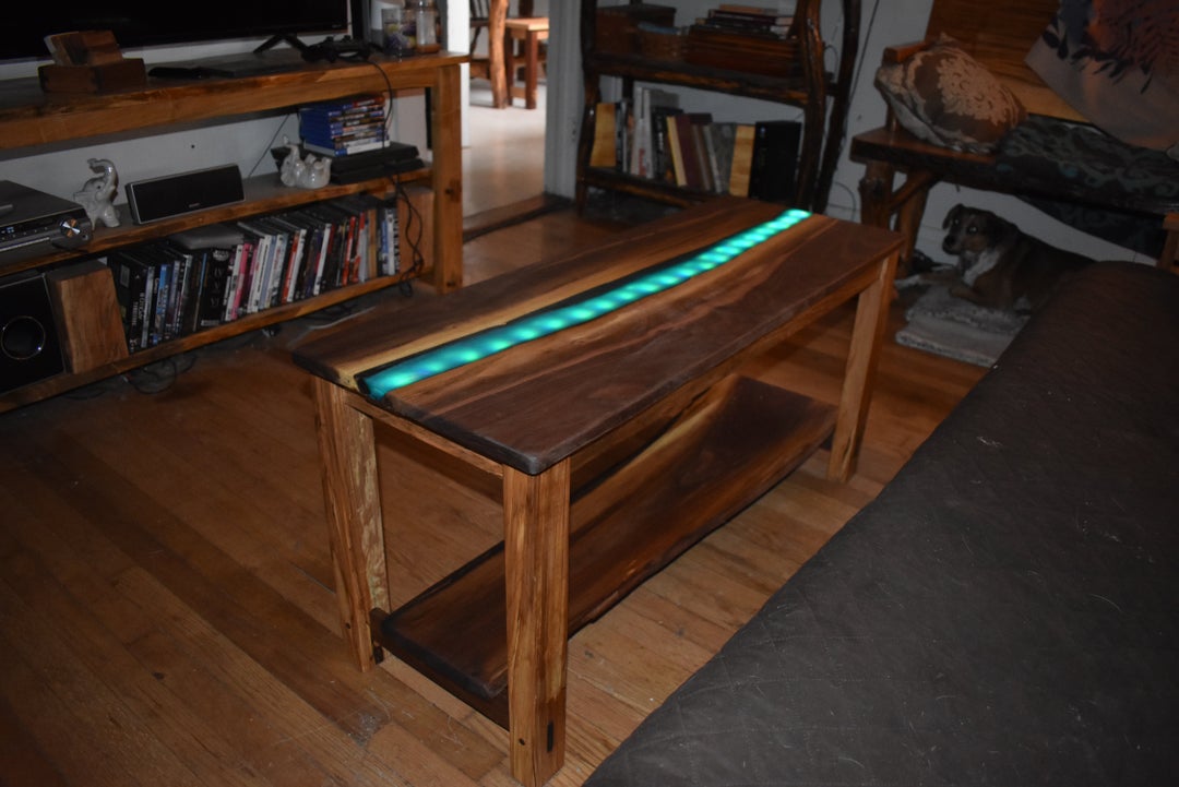 New concept of mine to incorporate LEDs into my work. I know we hate resin tables but I love incorporating electronics into stuff, tons of fun.