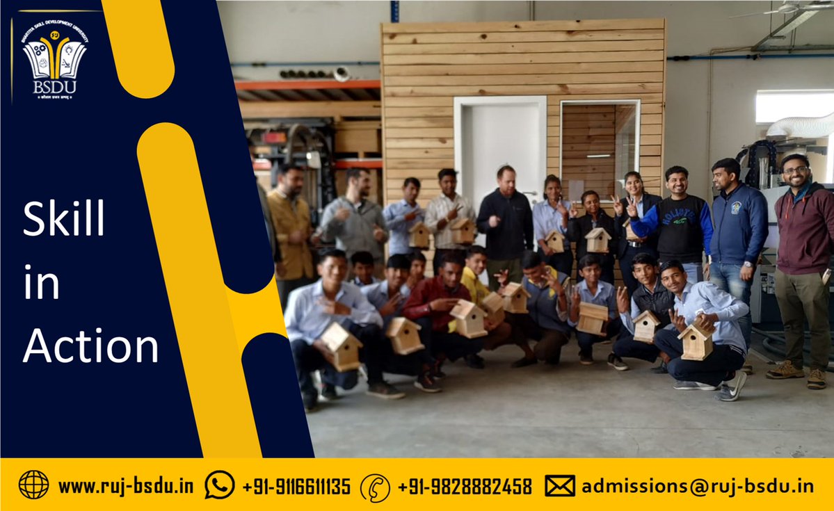 ThrowbackThursday Happy faces when you got to know you can take home your accomplishments.Students from Jaipur visited our School of Woodworking Skills to participate in a hands-on workshop to construct their DIY Birdhouse.BSDUSkill BSDUJaipur SWS Workshop handmade