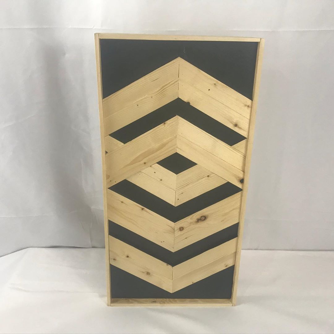 3-Dimensional wood art. This one was fun to make. Weve had people see different shapes when lookin…