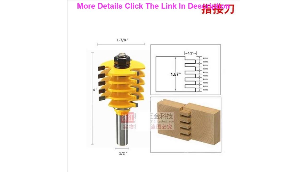 Best quot1pc Glue Joint Router Bit – Medium Reversible Woodworking Chisel Cutter Tool – 12quotquot Shank Te