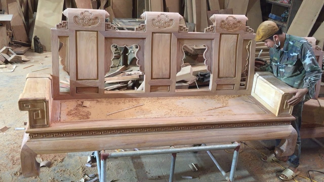 Amazing Woodworking Skills For Beautiful Furniture How To Build King Size Chair From Hardwood