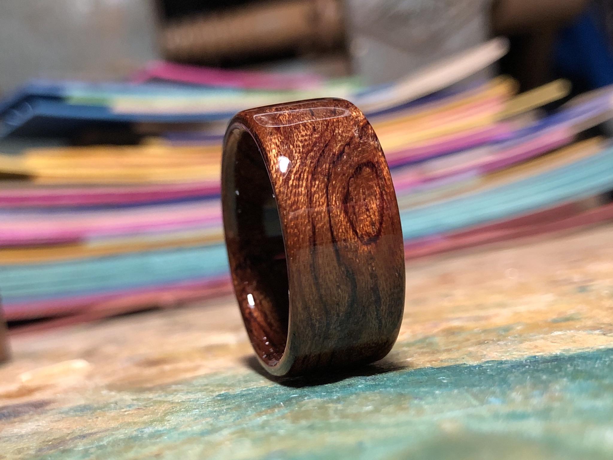 Just finished up a Cocobolo bentwood ring.