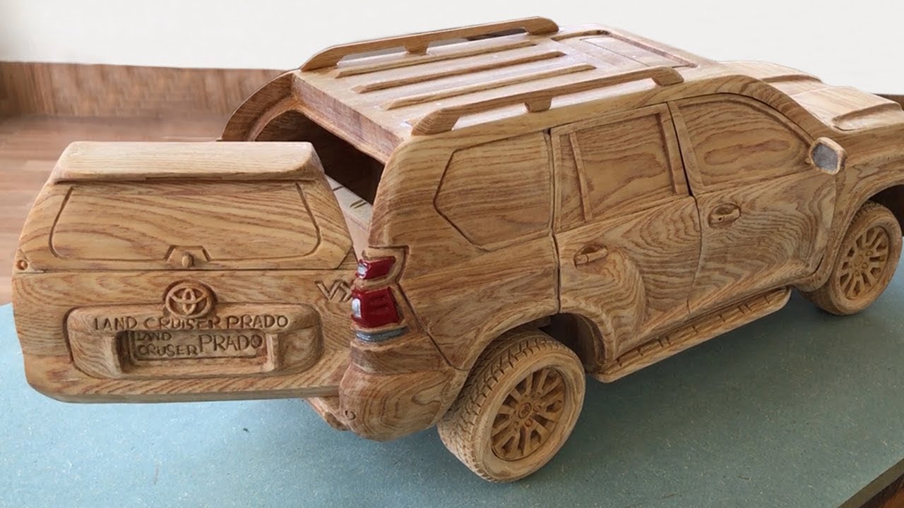 Wood Carving TOYOTA PRADO Land Cruiser 2020 New Model Woodworking Art